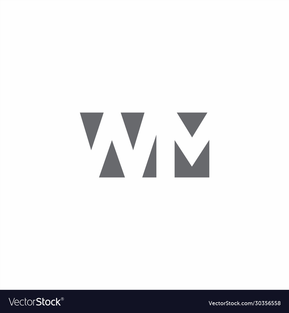 Wm logo monogram with negative space style design