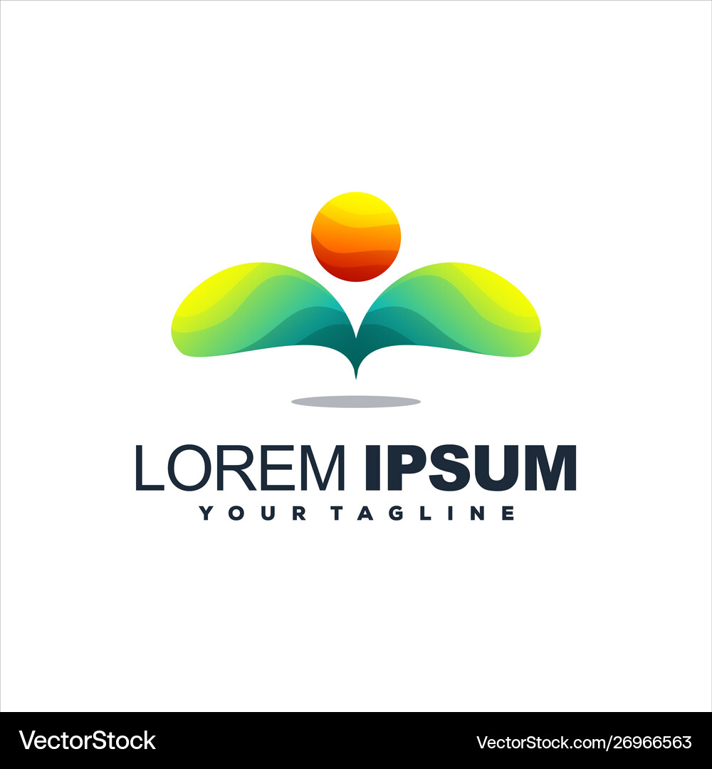 Awesome leaf gradient logo design Royalty Free Vector Image