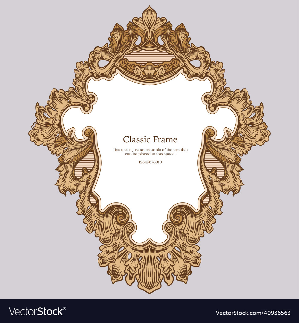 Baroque frame decor detailed rich ornament