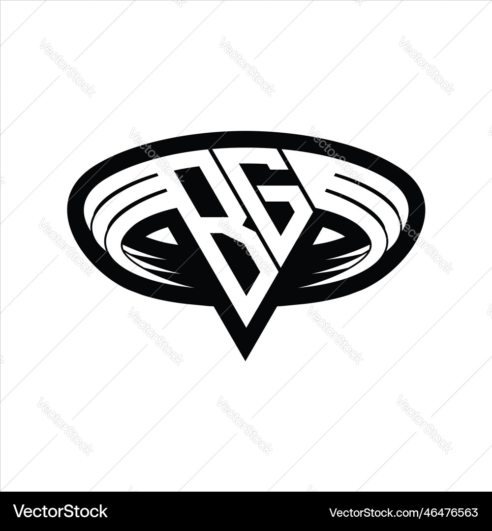 Bg logo monogram with triangle shape slice Vector Image