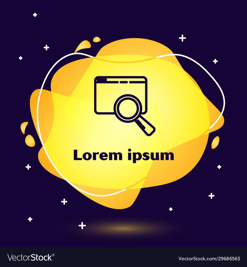 Black line search in a browser window icon vector image Black line search in a browser window icon