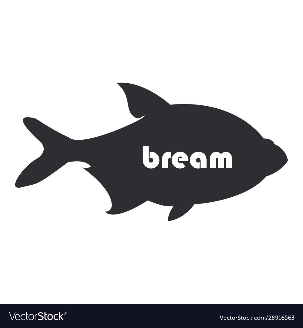Bream Fisch schwarze Silhouette auf weißem Hintergrund vector image Bream Fisch schwarze Silhouette auf weißem Hintergrund