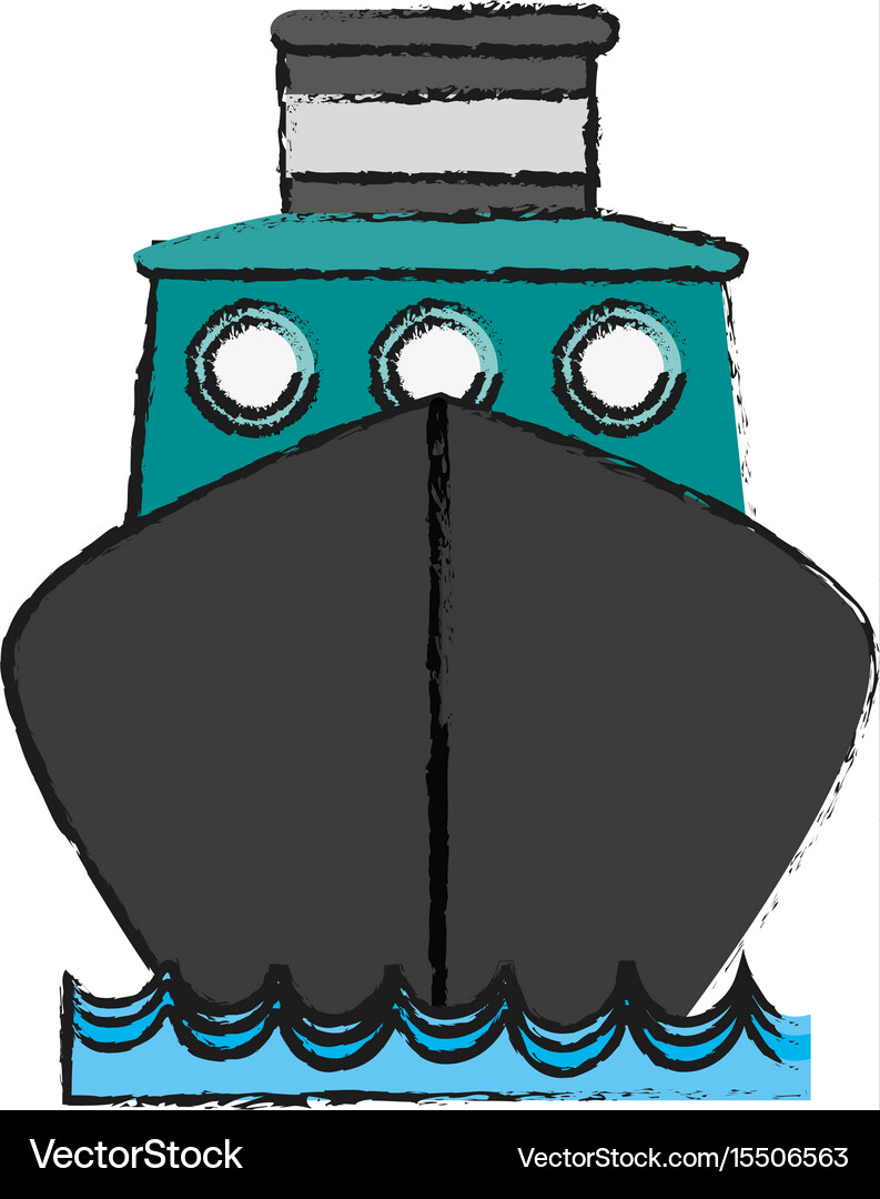 Cargo ship frontview icon image Royalty Free Vector Image