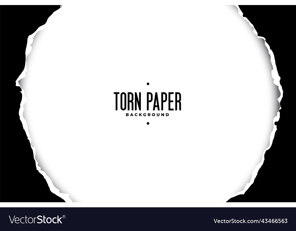 Circular torn paper frame with text space