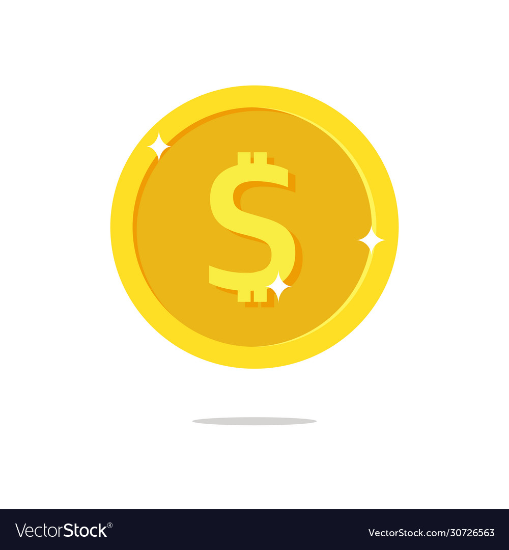 Coin flat style element on white background Vector Image