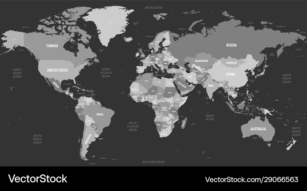 World Map Vector Gray