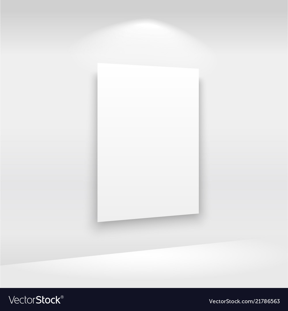 Empty frames on the wall in gallery with lights vector image Empty frames on the wall in gallery with lights