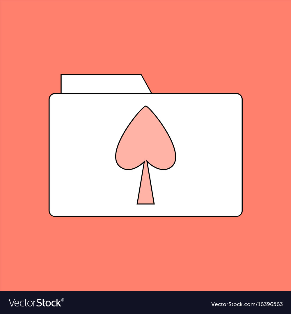 Flat icon design collection spade symbol on folder