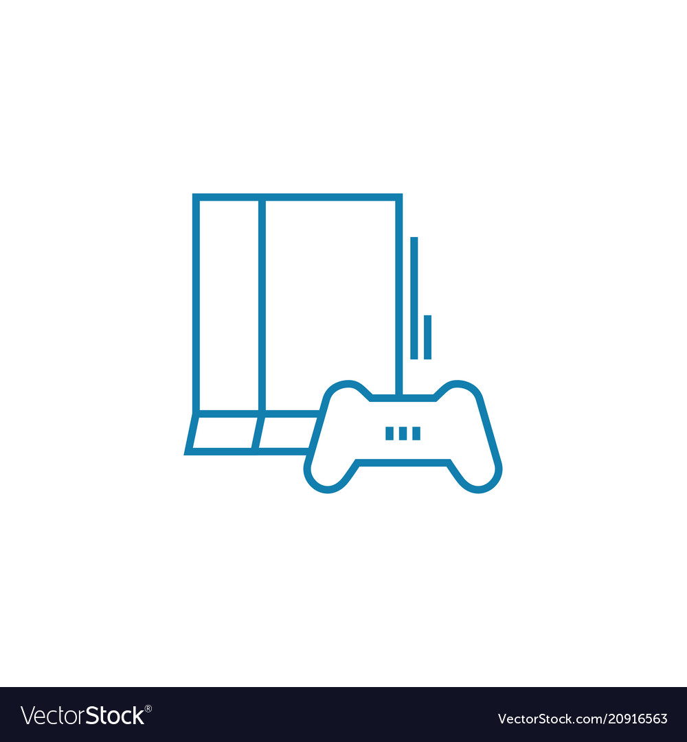Game console linear icon concept