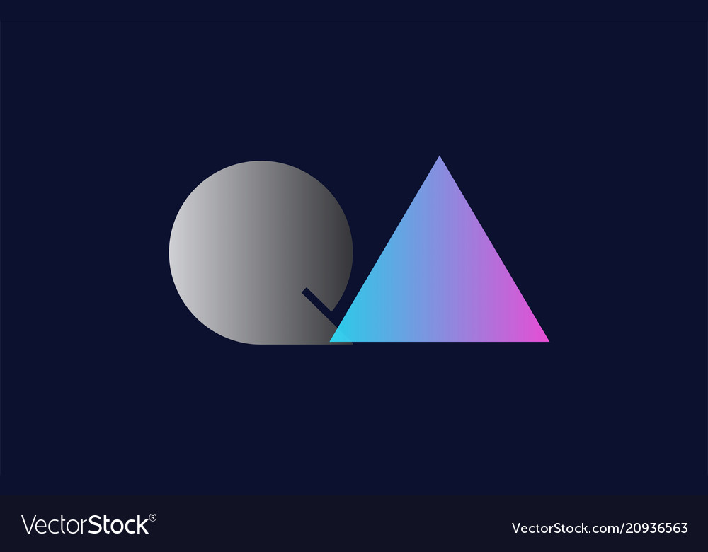 Initial alphabet letter qa q a logo company icon