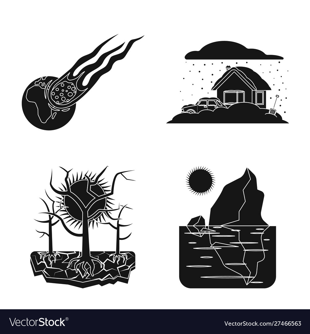 Isolated object natural and disaster icon set vector image Isolated object natural and disaster icon set