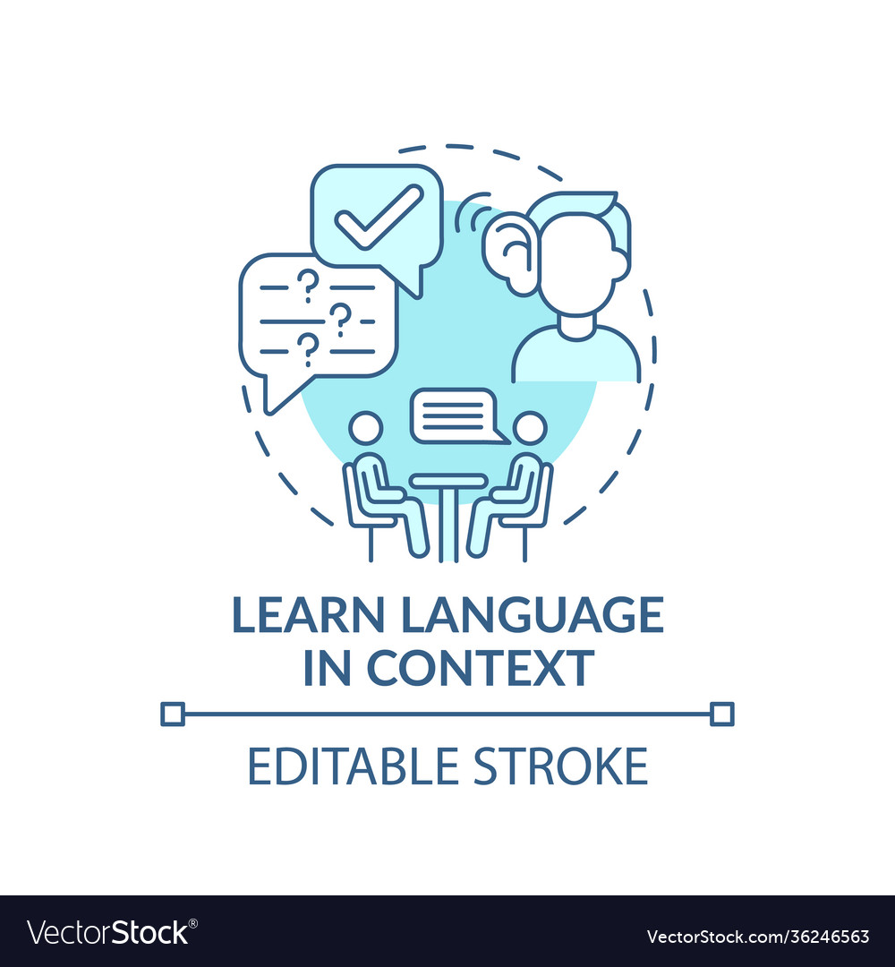 Learning language in context concept icon vector image Learning language in context concept icon