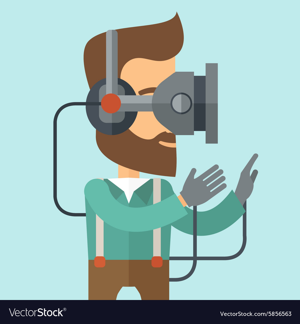 Man with virtual reality headset