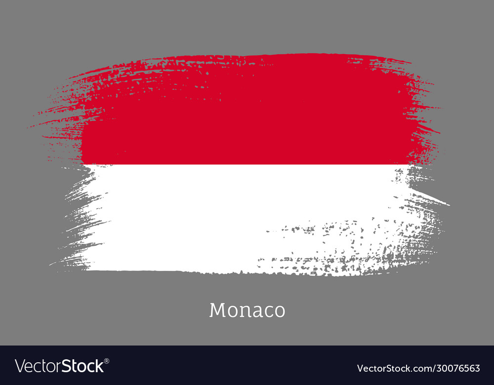 Monaco offizielle Flagge in Form Pinsel Schlag