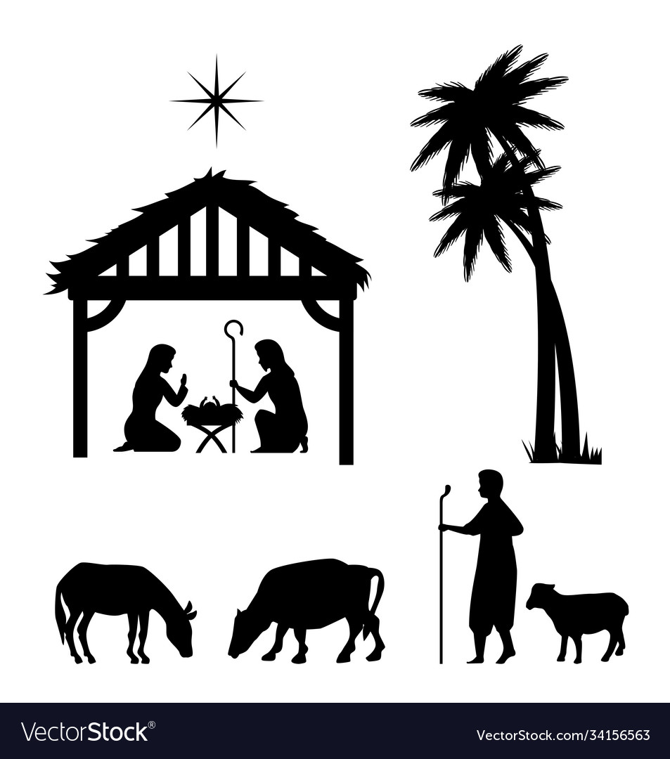 Nativity Scene Silhouettes - Christmas Icons