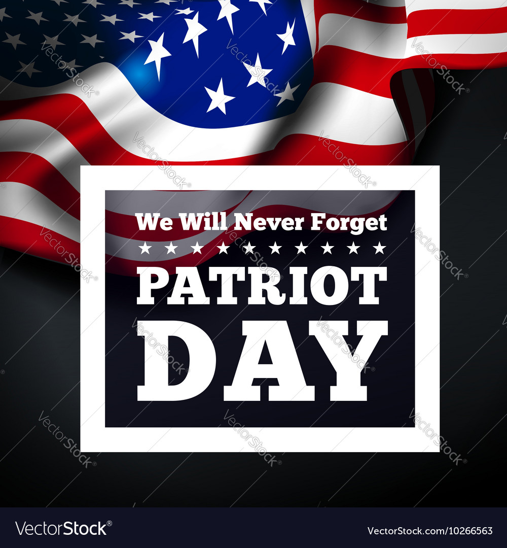 Patriot Day September 11 Waving Flag Royalty Free Vector