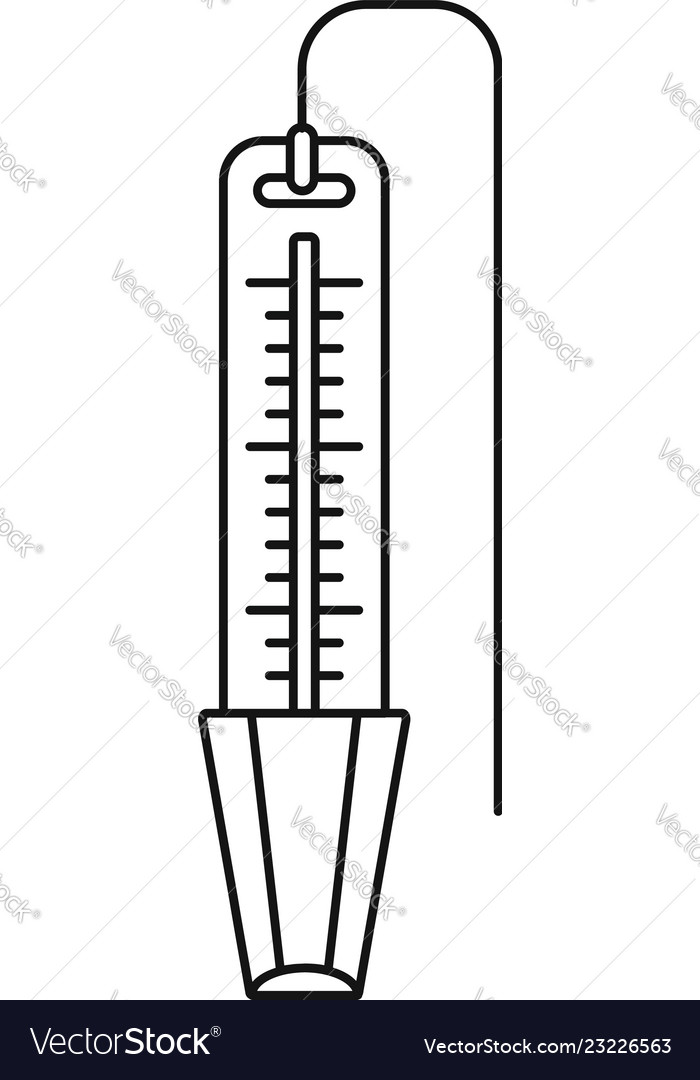 Pool thermometer icon outline style Royalty Free Vector