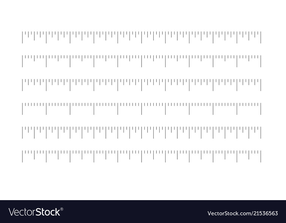 Set horizontal rulers - length and size Royalty Free Vector