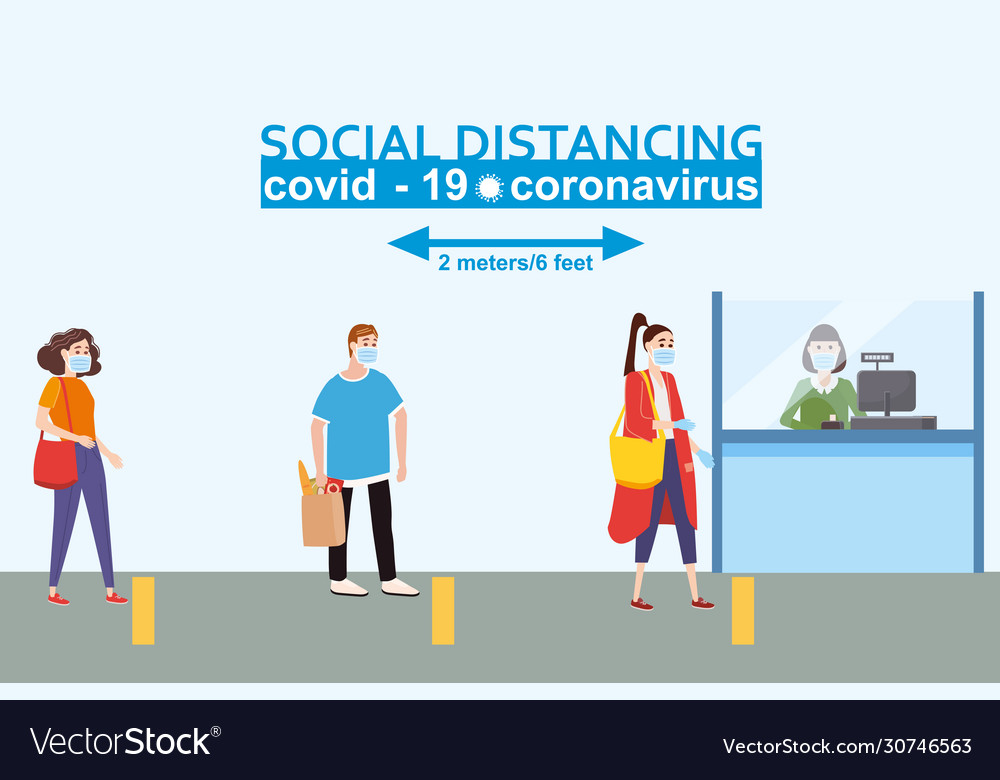 Social distancing and from covid-19 coronavirus Vector Image