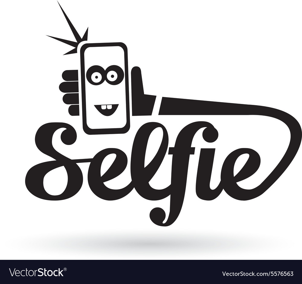 Taking selfie photo on smart phone concept icon Vector Image