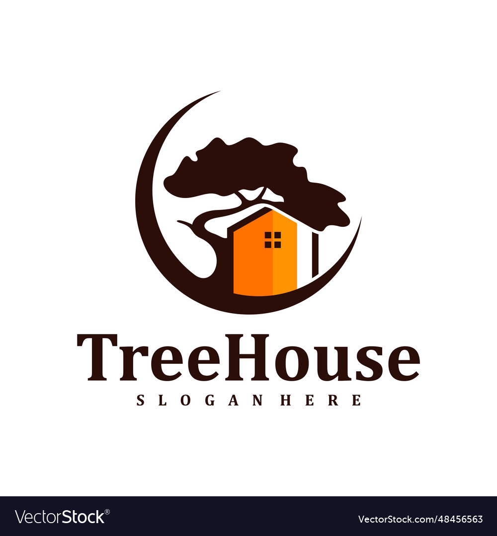 Tree house logo design template creative Vector Image