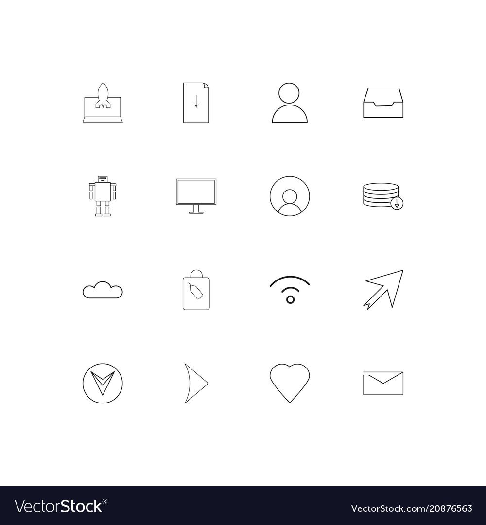 Web linear thin icons set outlined simple