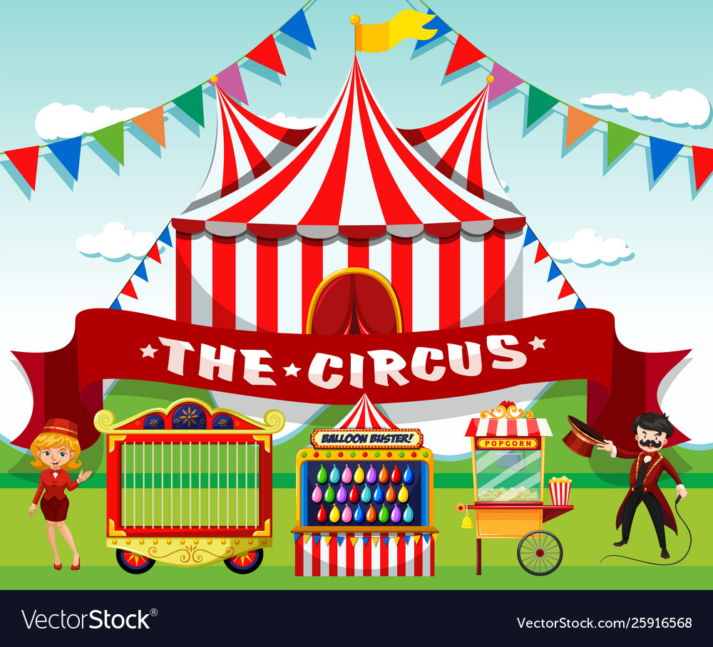 A cute circus background Royalty Free Vector Image