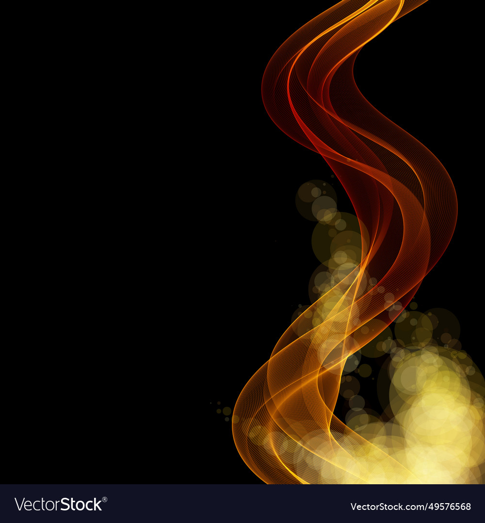 Abstract background of golden wave lines and bokeh