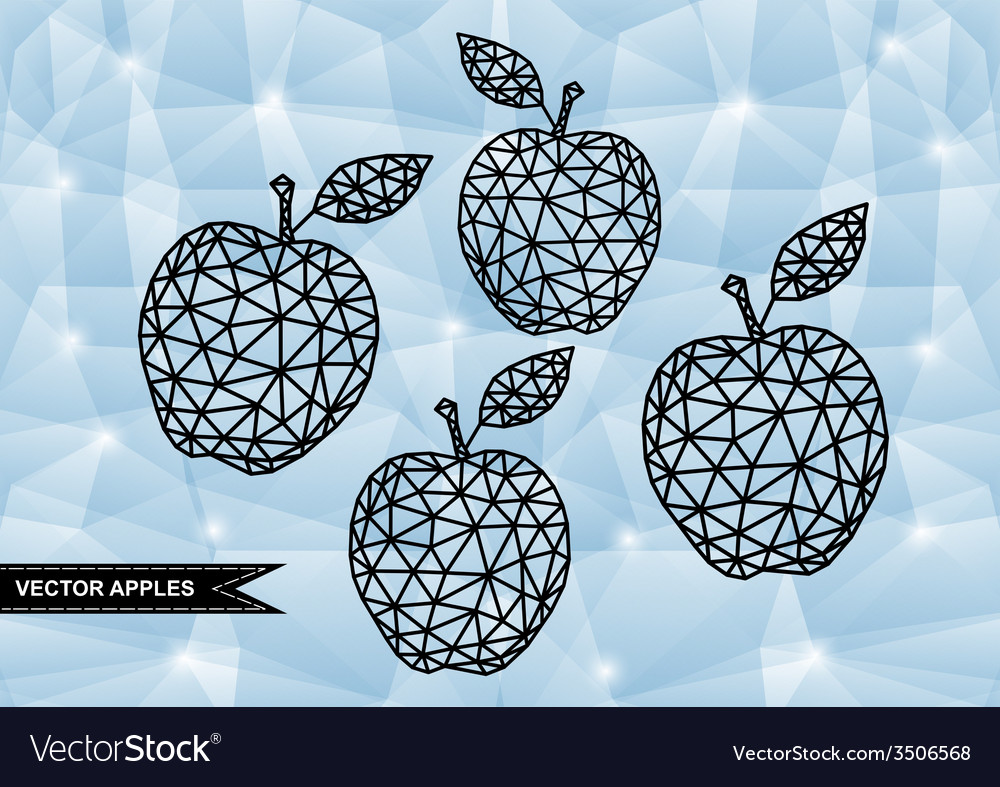 Abstract triangle apples with background