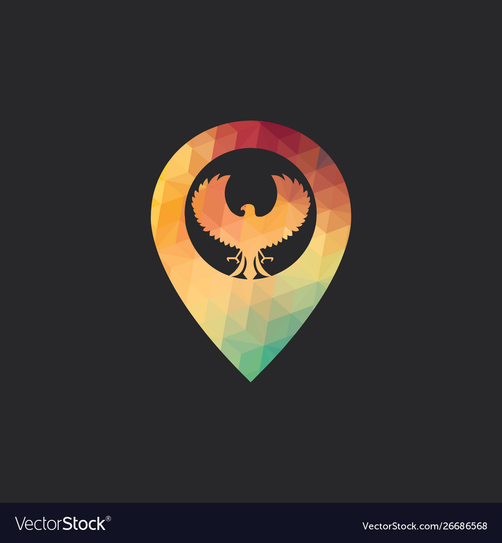 Falcon logo with gps pointer design