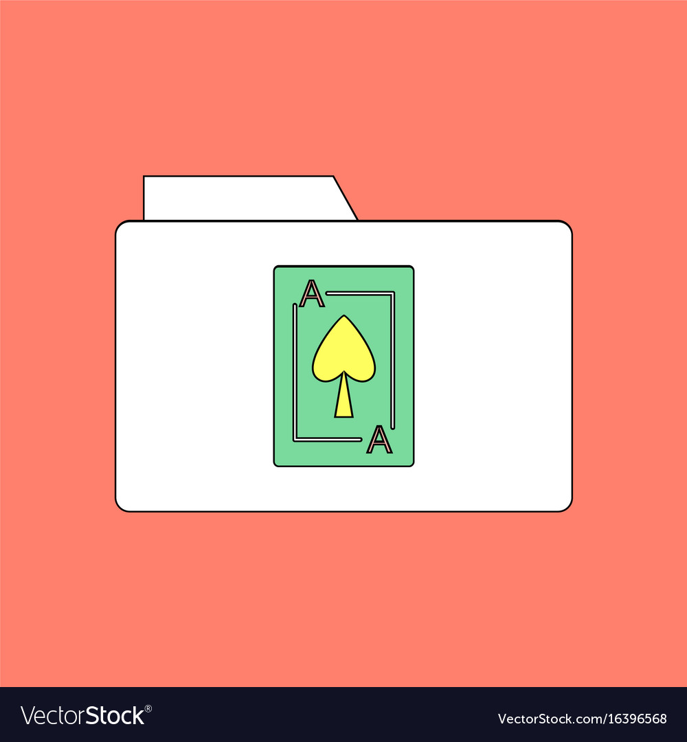 Flat icon design collection playing card on folder