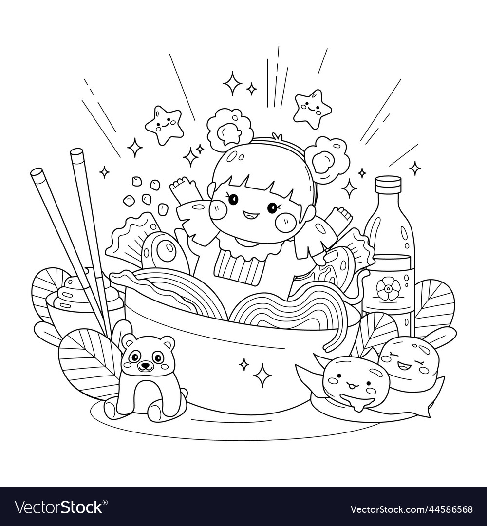 Free Vector  Hand drawn kawaii coloring book illustration