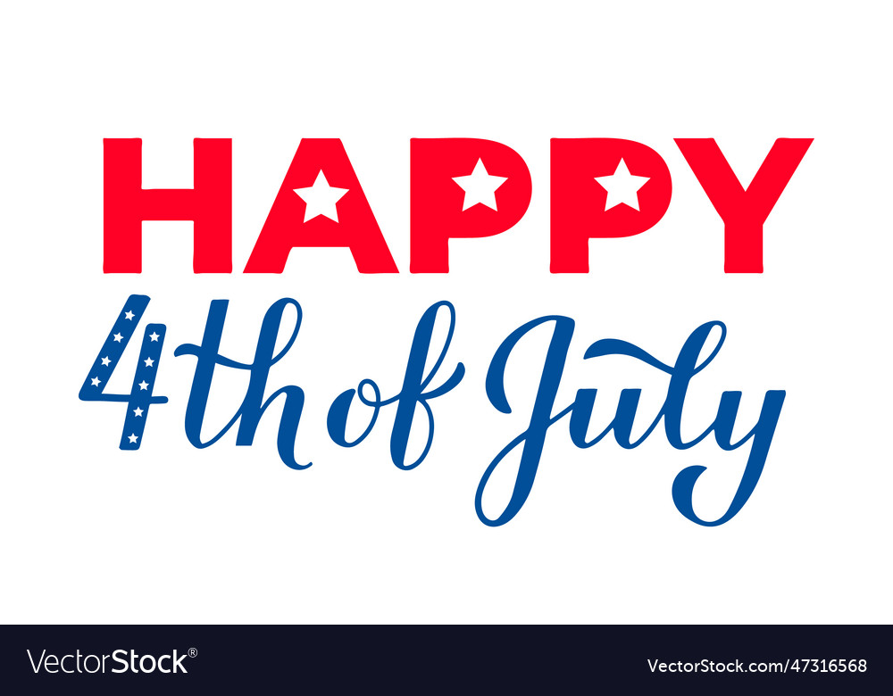 Happy 4th Of July Independence Day Quote Vector Image