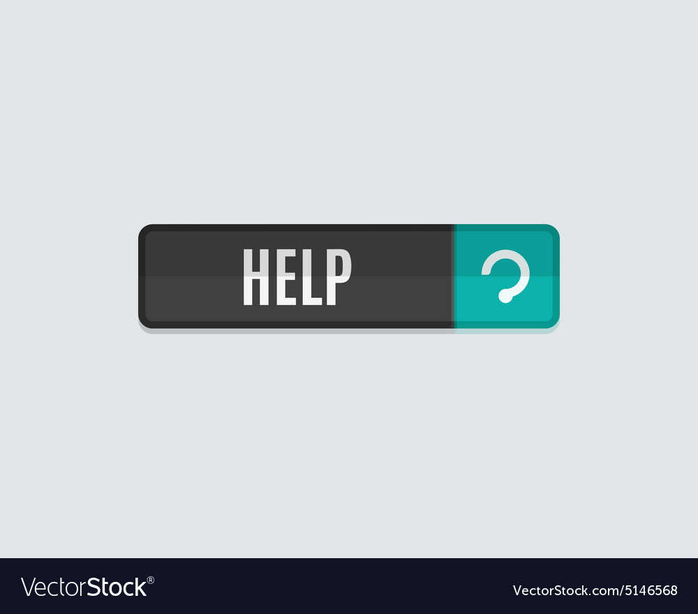 Help web button modern flat design