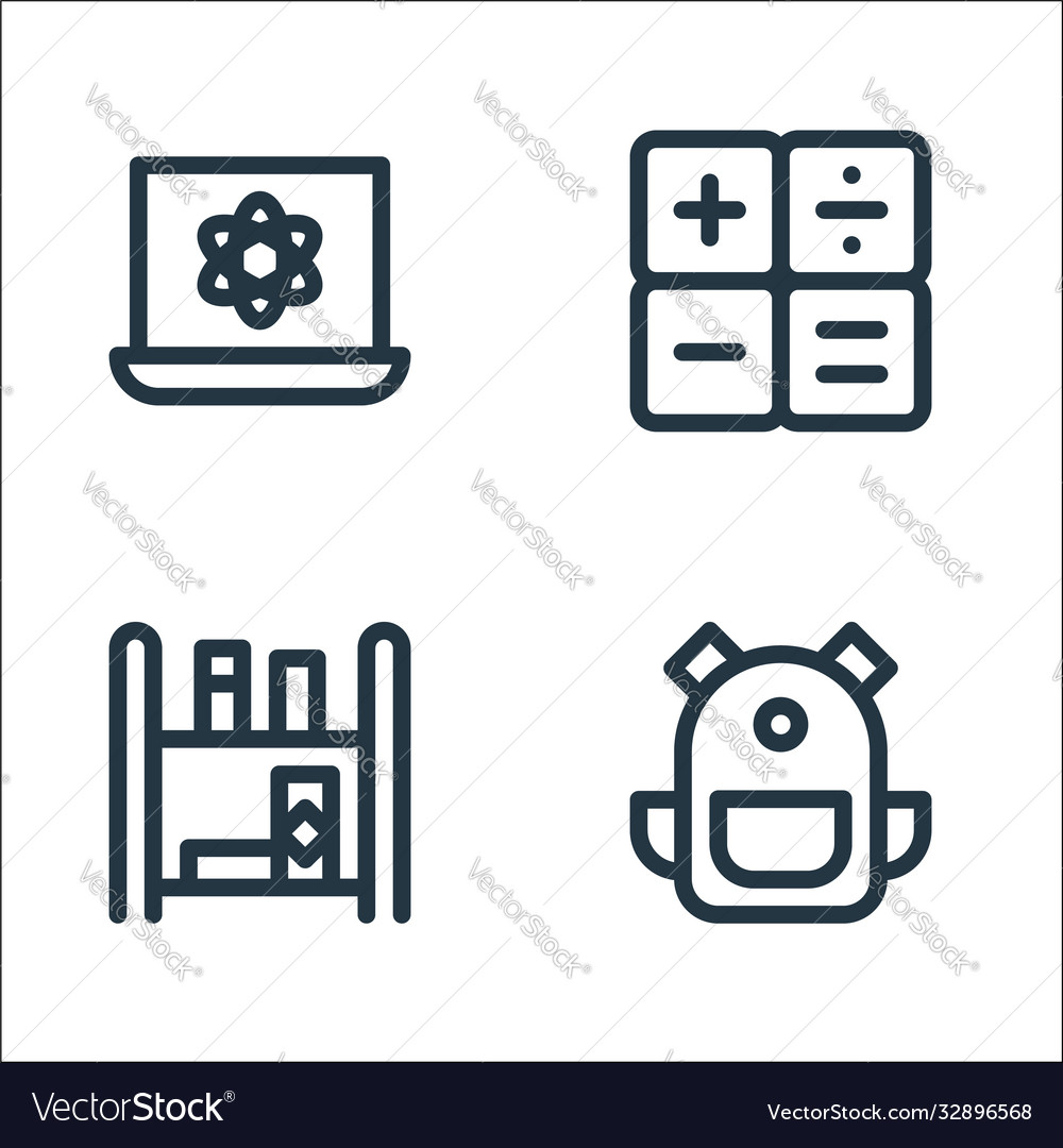 Nerd line icons linear set quality Vector Image Nerd line icons linear set quality