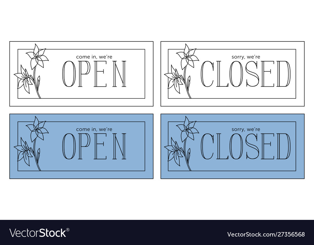 Open and closed plate minimalistic style linear Vector Image Open and closed plate minimalistic style linear