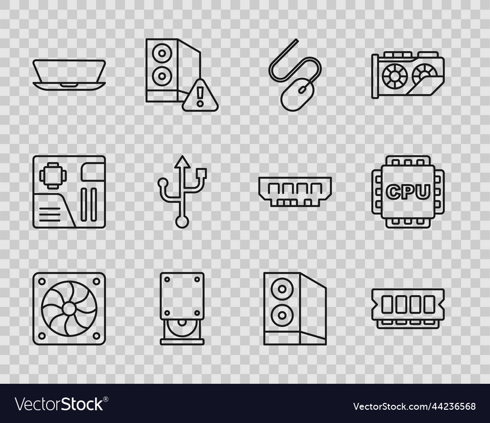 Zeile Computer Kühler ram zufälligen Zugriff vector image Zeile Computer Kühler ram zufälligen Zugriff
