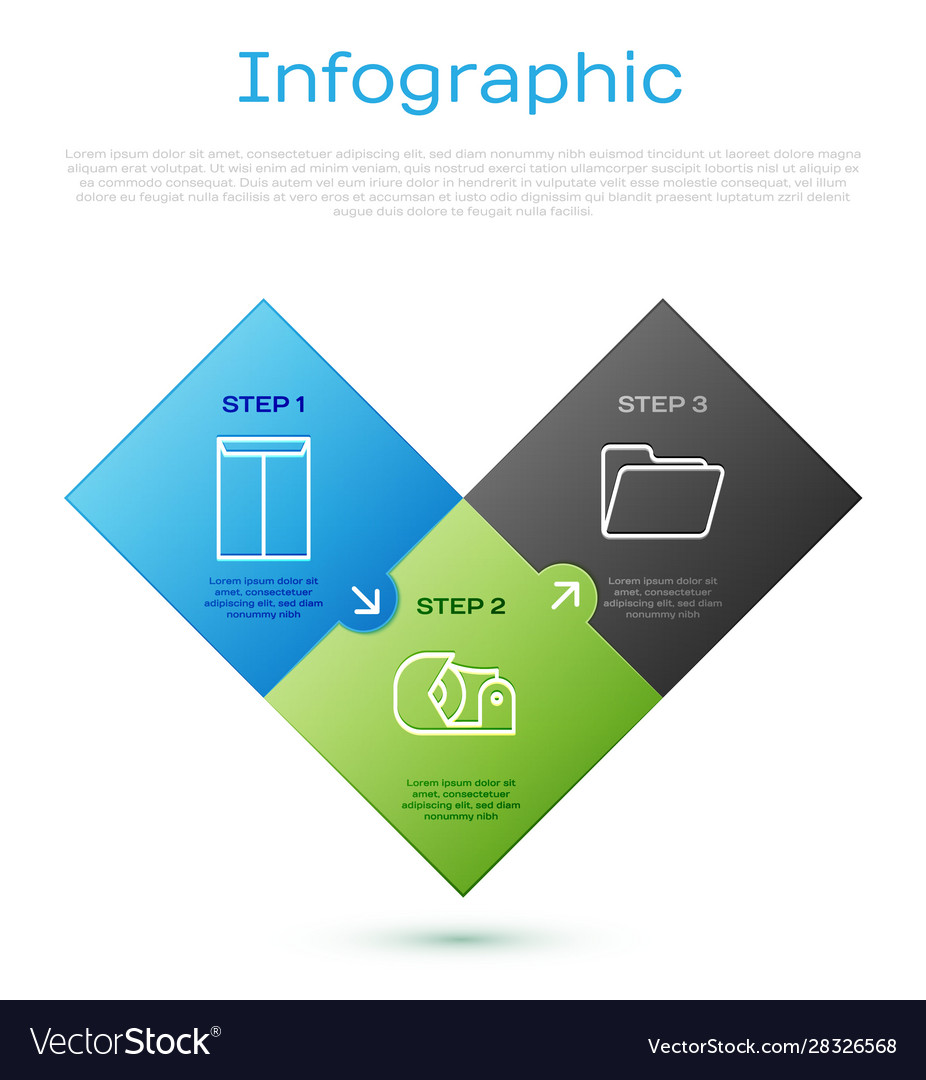 Set line envelope document folder scotch vector image Set line envelope document folder scotch