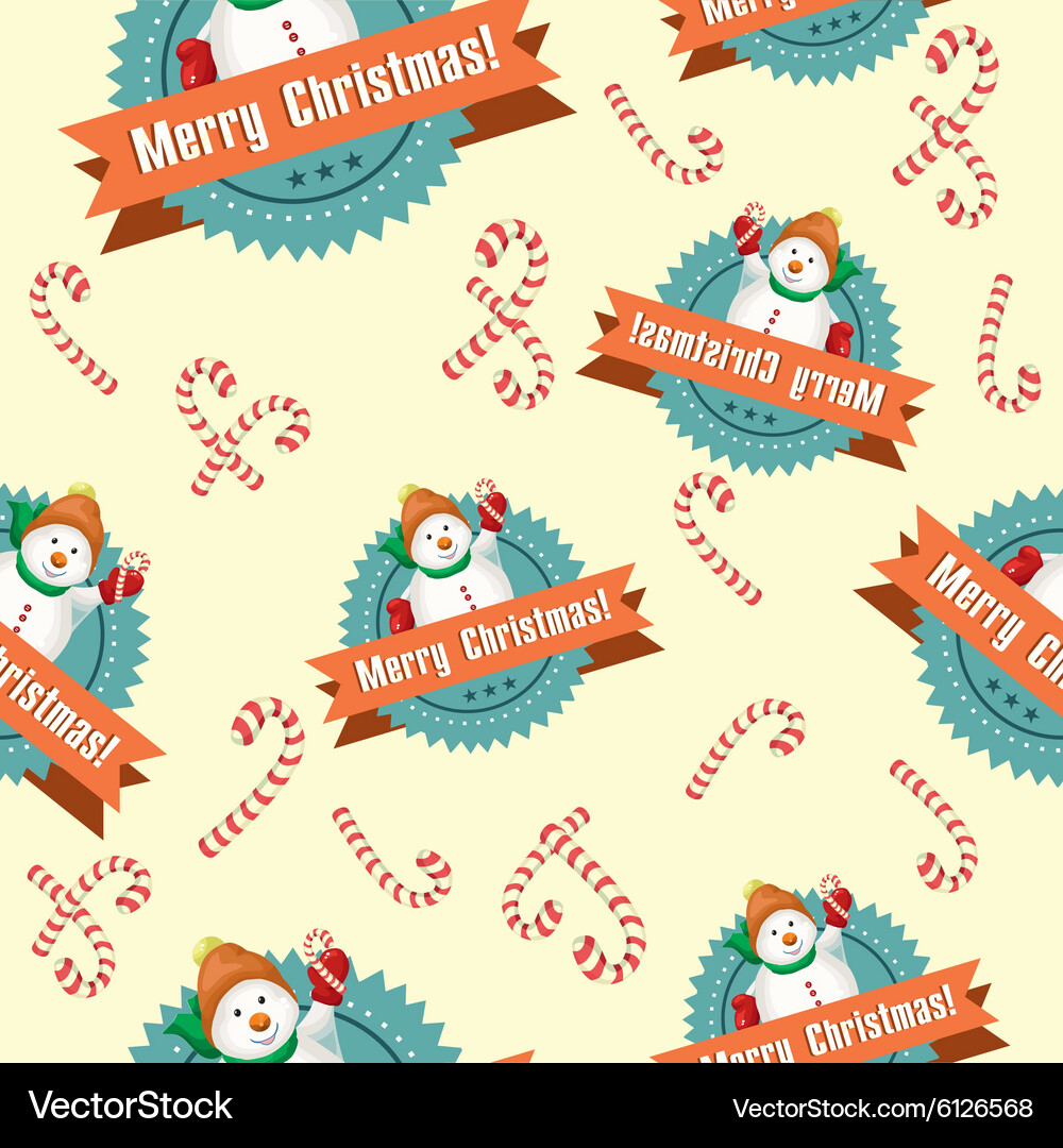 Snowman christmas pattern Royalty Free Vector Image