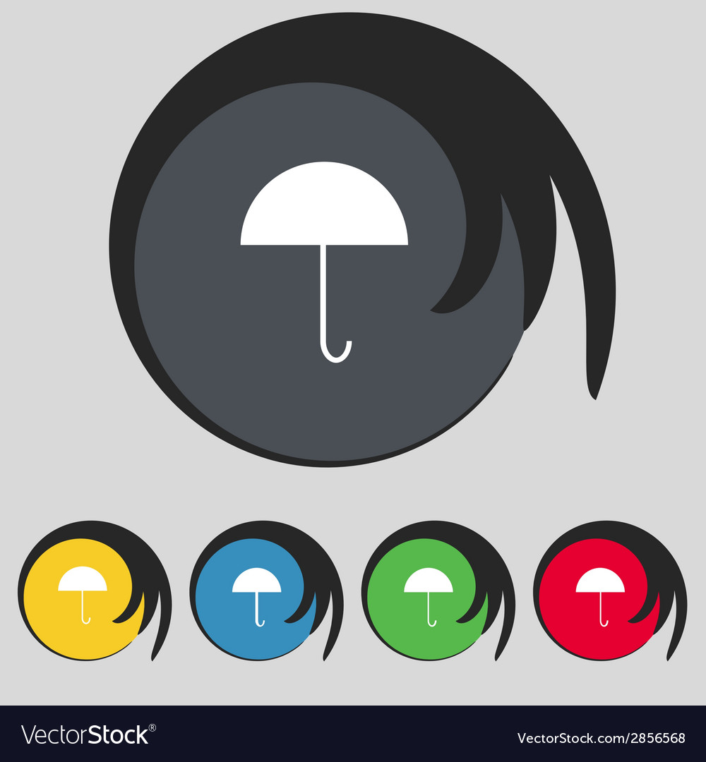 Umbrella sign icon rain protection symbol set