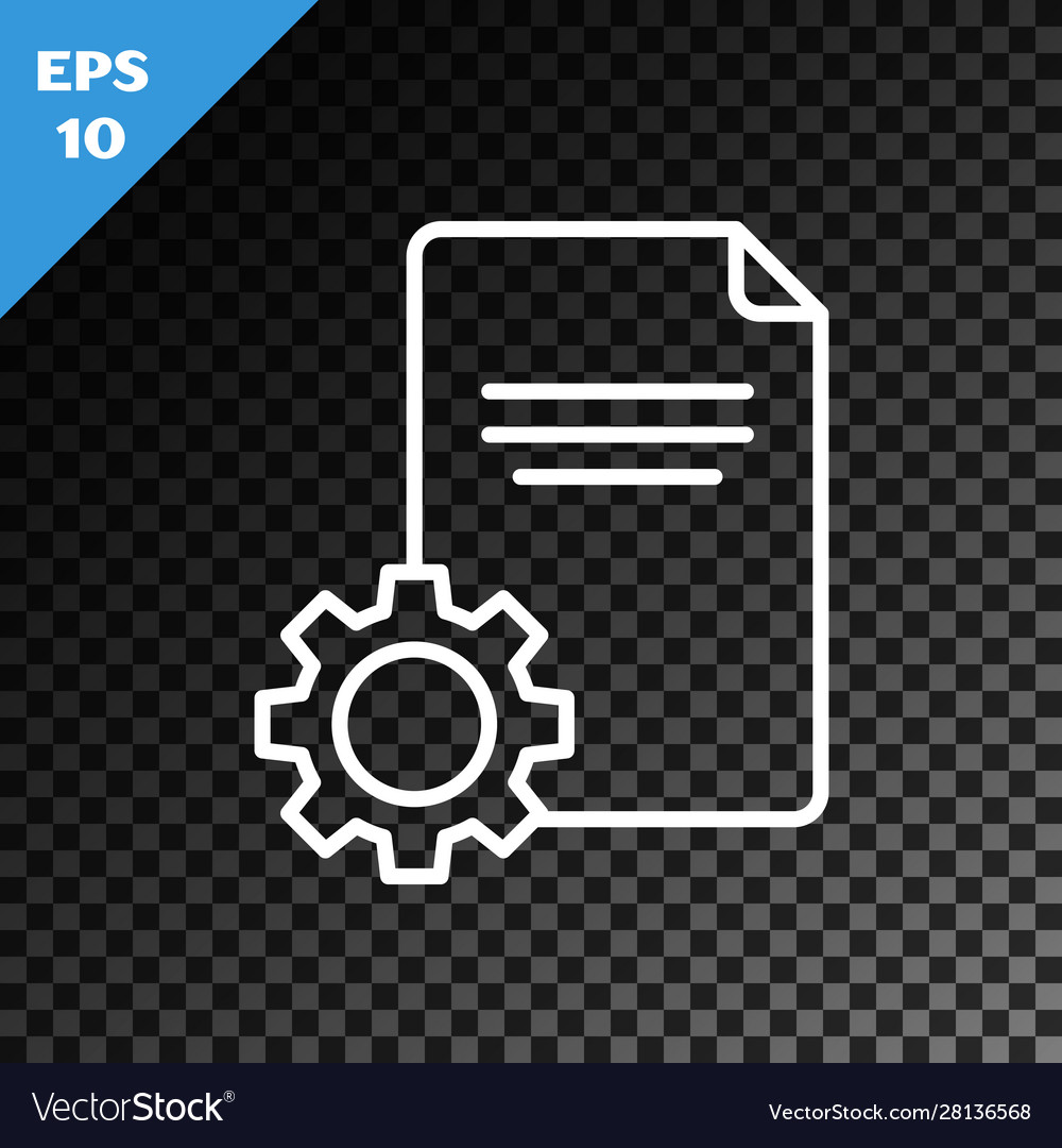 White line file document icon isolated vector image White line file document icon isolated