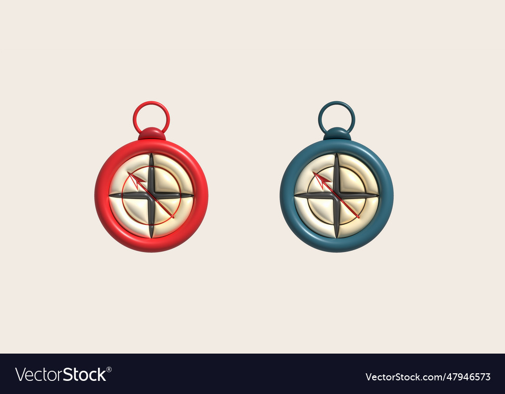3d compass tool navigation device object vector image 3d compass tool navigation device object