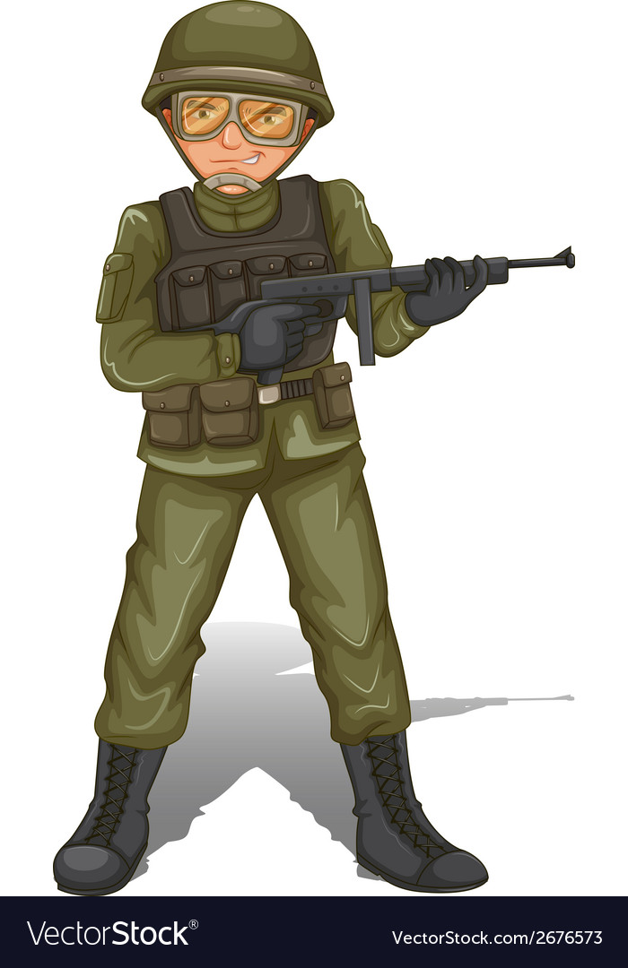 A brave military soldier Royalty Free Vector Image