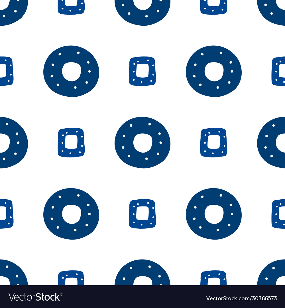A simple pattern blue circles and squares