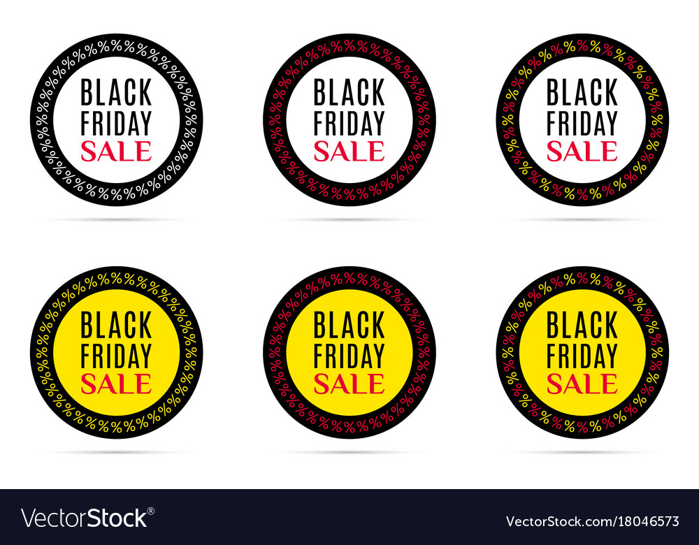 Black Friday Round Sticker With Advertising Vector Image