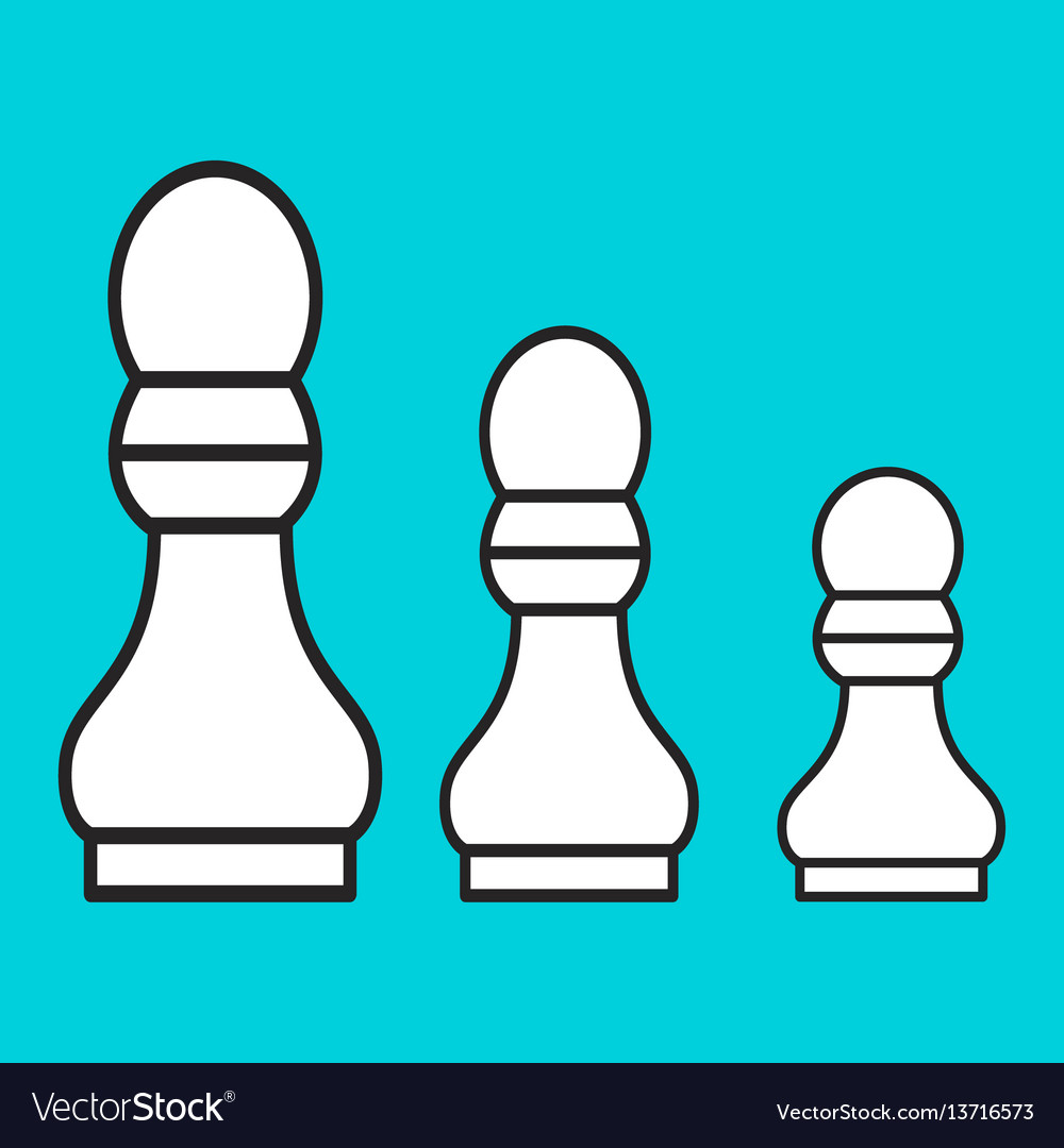 Chess figure a pawn on blue background