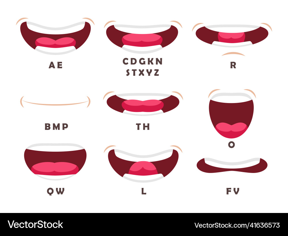 English alphabet letters pronunciation set Vector Image