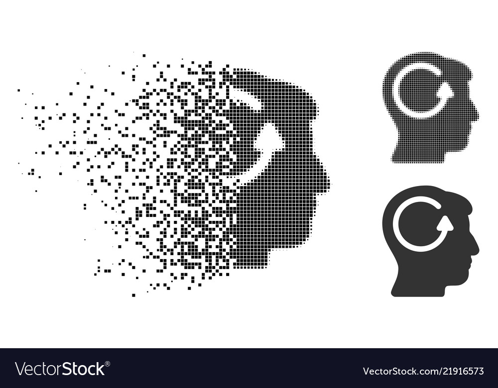 Fragmented pixelated halftone refresh head memory vector image Fragmented pixelated halftone refresh head memory