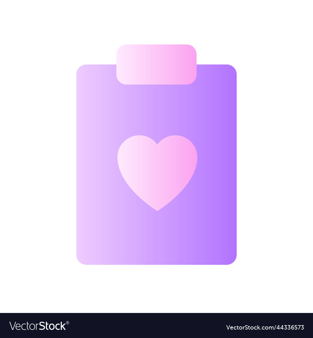 Health record flat gradient two-color ui icon Vector Image Health record flat gradient two-color ui icon