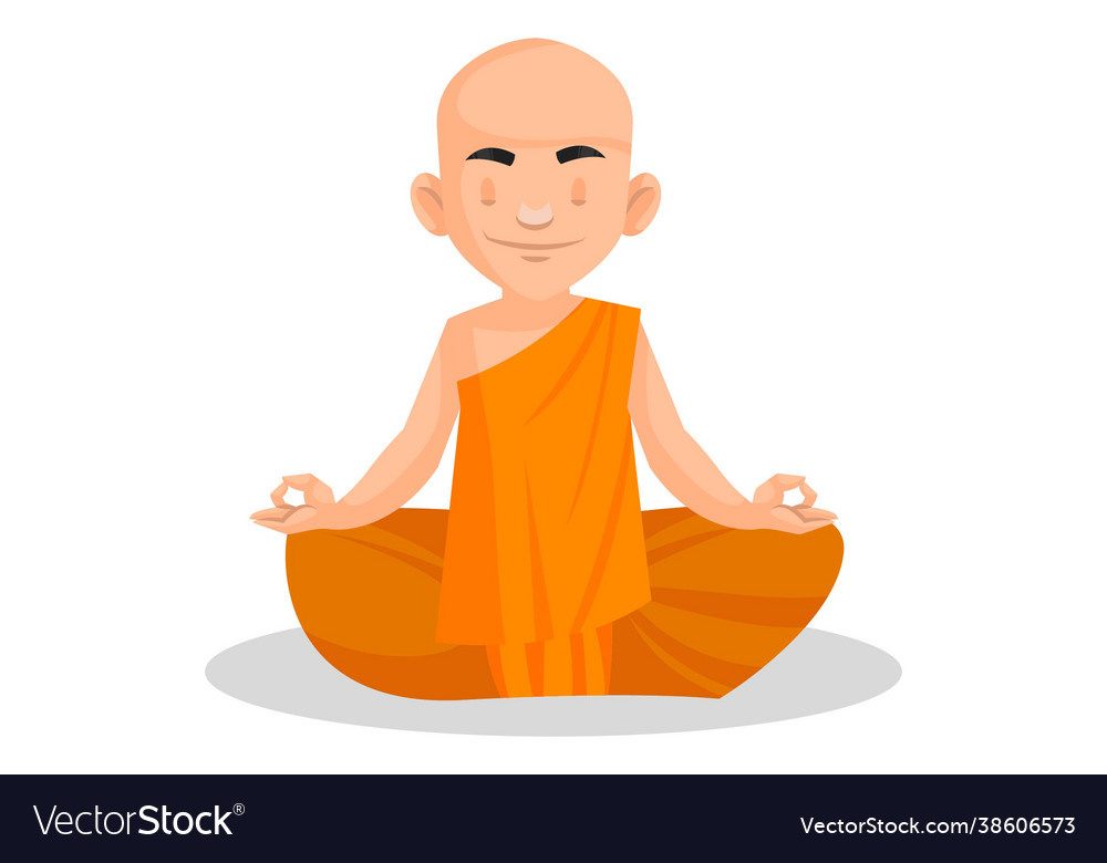 Indian urban monk cartoon character Royalty Free Vector